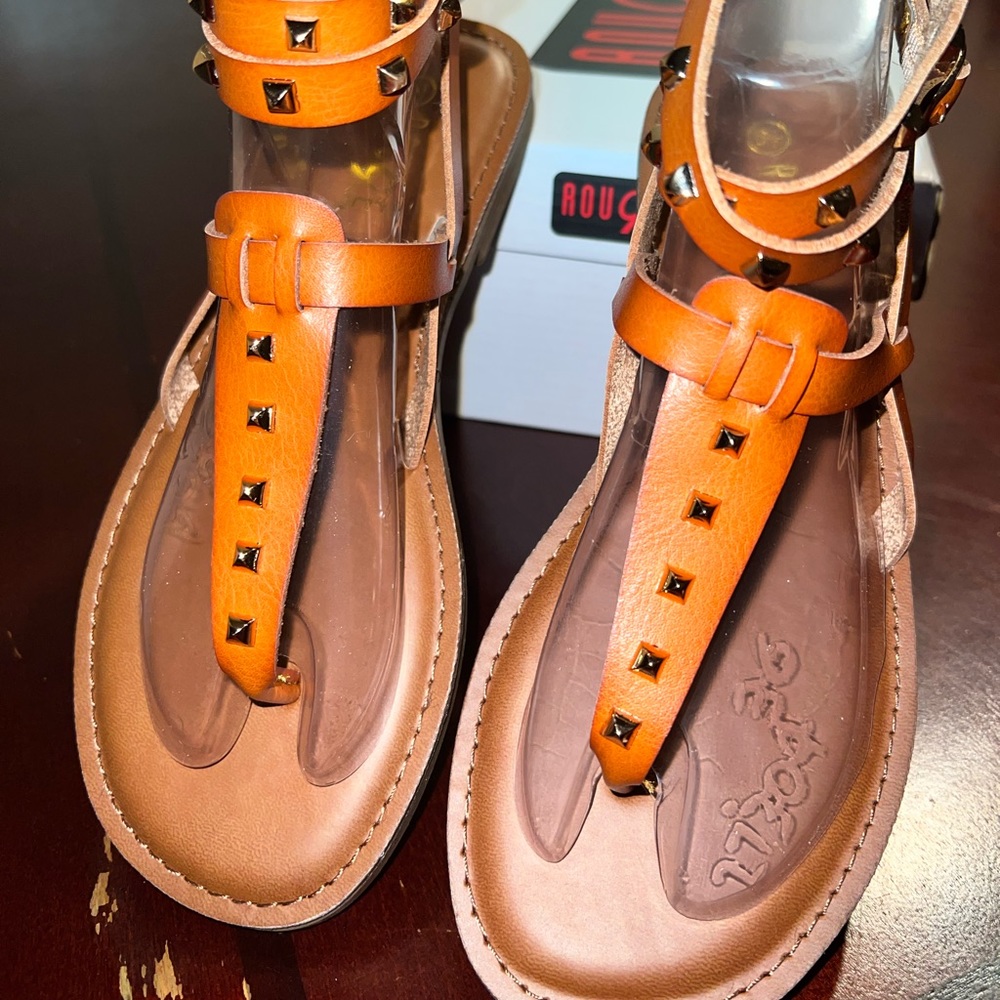 Rouge ankle wrap sandals